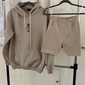 White Fox hoodie and matching shorts